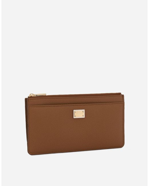 Dolce & Gabbana カードホルダー ラージ Dauphineカーフスキン Brown