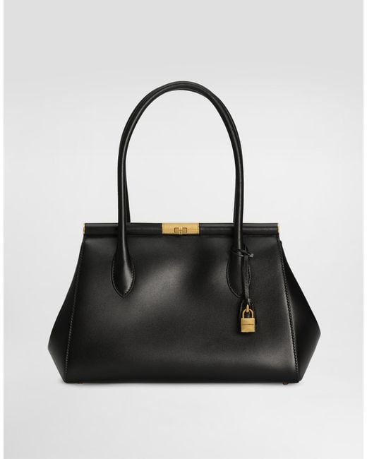 Dolce & Gabbana Black Calfskin Handbag With Snap Closure