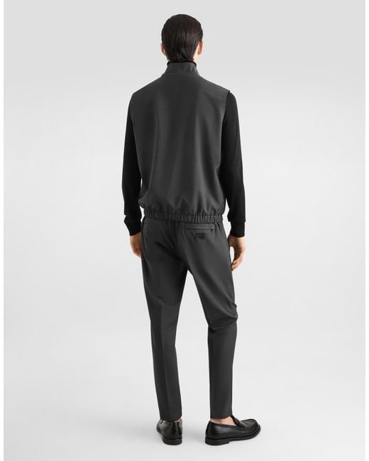 Dolce & Gabbana Gray Wool Jogging Pants for men