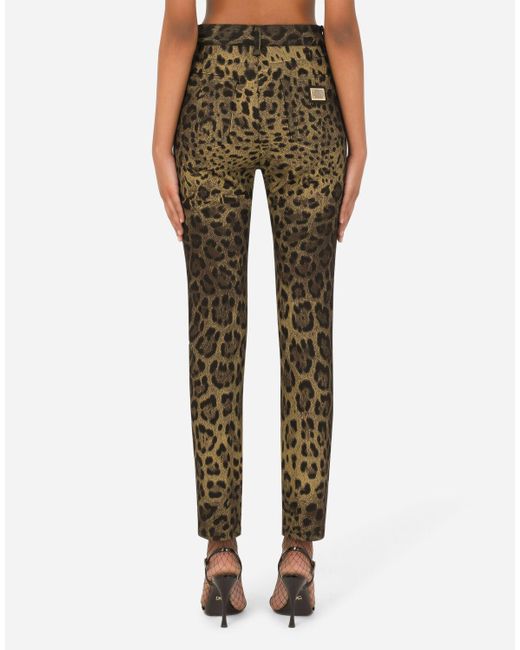 leopard print stretch jeans