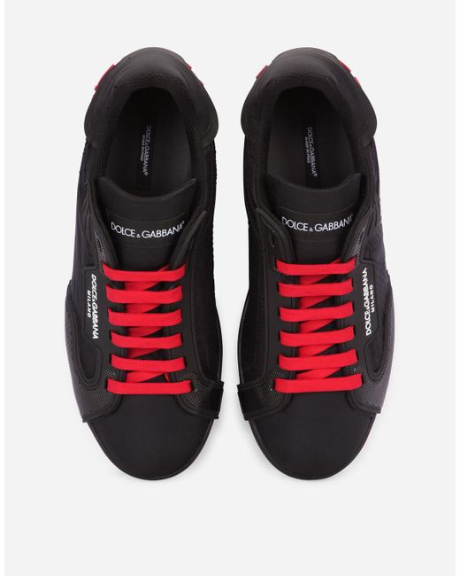 dolce and gabbana nylon and rubber portofino sneakers