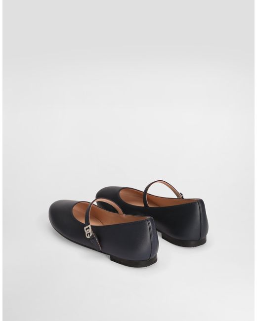 Dolce & Gabbana White Nappa Leather Ballet Flats