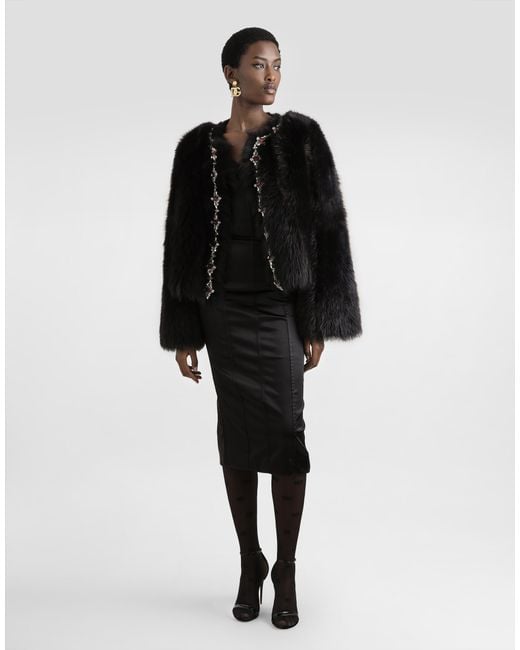 Dolce & Gabbana Black Satin Dress