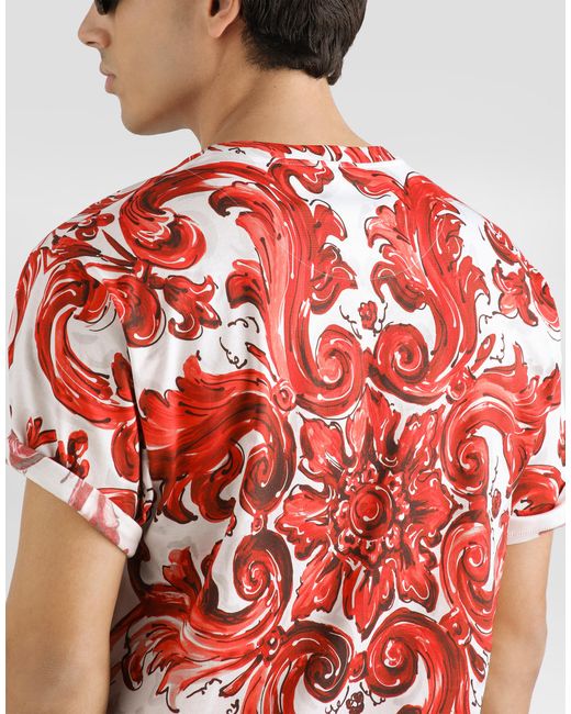 Dolce & Gabbana Red T-Shirt M/Corta Giro for men