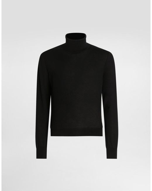 Cashmere Turtleneck Pullover Dolce & Gabbana pour homme en coloris Black