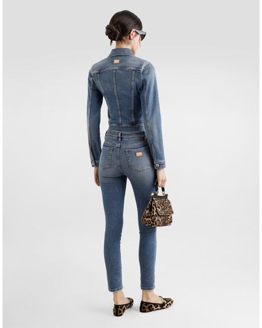 Dolce & Gabbana Blue Cropped Denim Jacket