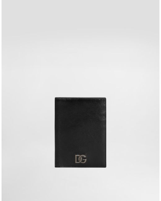 Dolce & Gabbana White Tempesta Calfskin Passport Holder for men