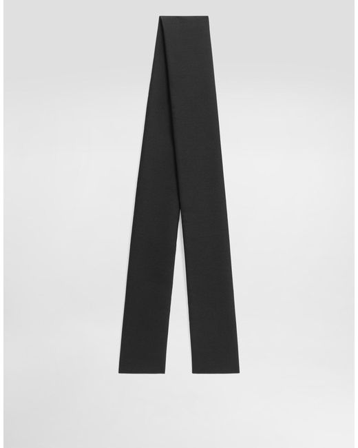 Dolce & Gabbana White Wool Gabardine Scarf for men