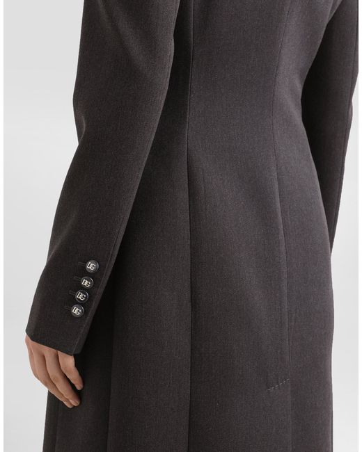 Dolce & Gabbana Dgロゴボタン ダブルブレスト ウール コート Black