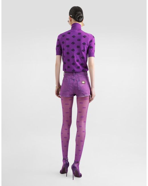 Dolce & Gabbana Purple Denim Shorts