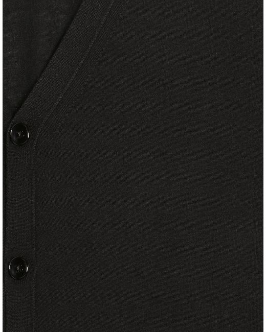 Dolce & Gabbana Black Cashmere Cardigan for men