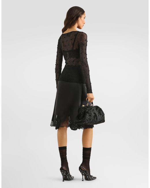 Dolce & Gabbana Black Satin Skirt