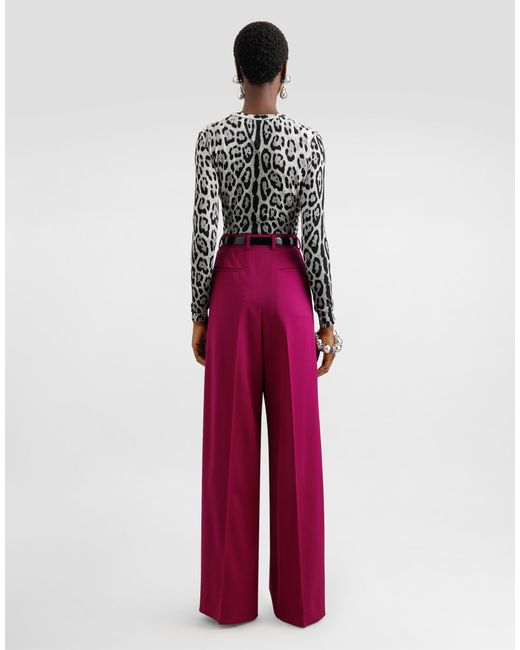 Dolce & Gabbana Pink Woolen Palazzo Pants