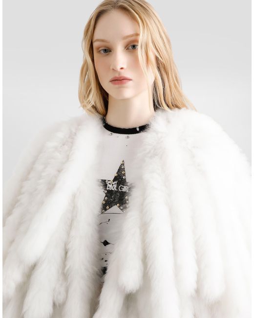 Dolce & Gabbana White Alpaca Coat