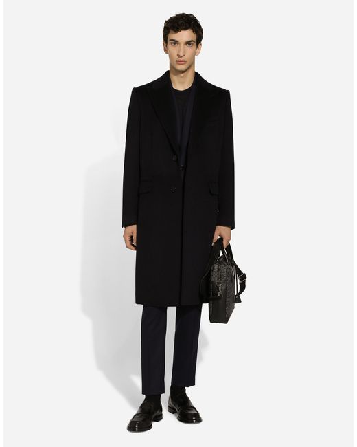 メンズ Dolce & Gabbana Single-Breasted Cashmere Coat Black