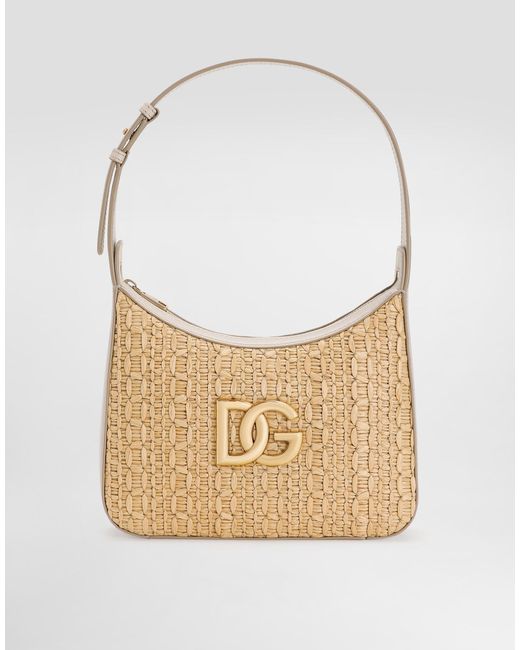 Dolce & Gabbana ラフィア クロシェ ショルダーバッグ Natural