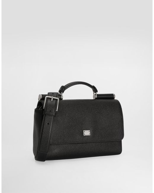 メンズ Dolce & Gabbana Calfskin Sicily Bag Black