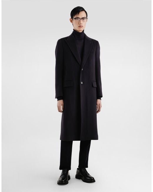 Dolce & Gabbana Blue Garment-Dyed Velvet Trousers for men
