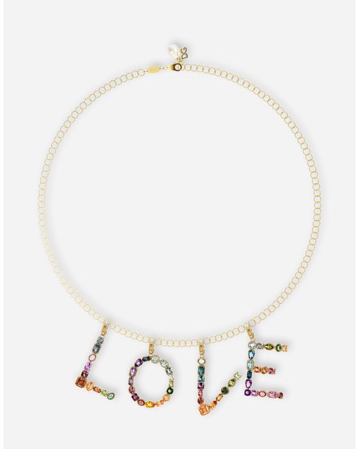 Dolce & Gabbana White Charm J Lettering 18-Carat And Multicolored Gems