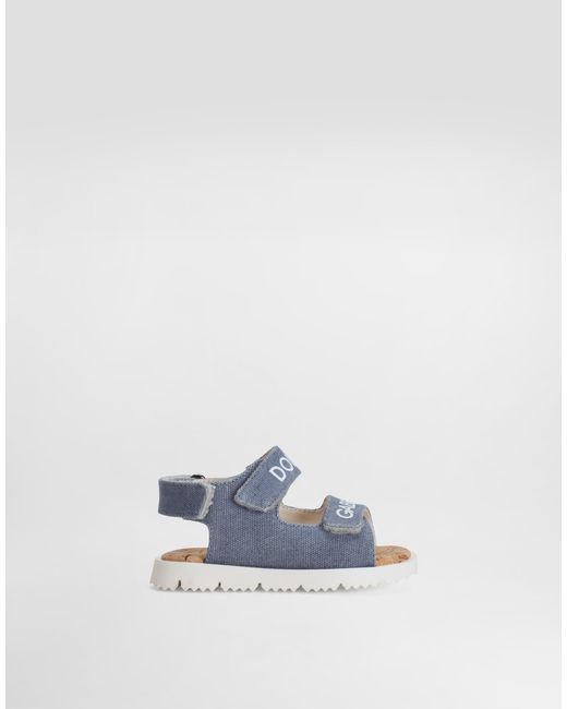 Dolce & Gabbana Blue Canvas Sandals for men