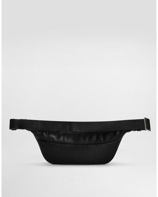 Dolce & Gabbana Black Calfskin Nappa Leather Belt Bag for men