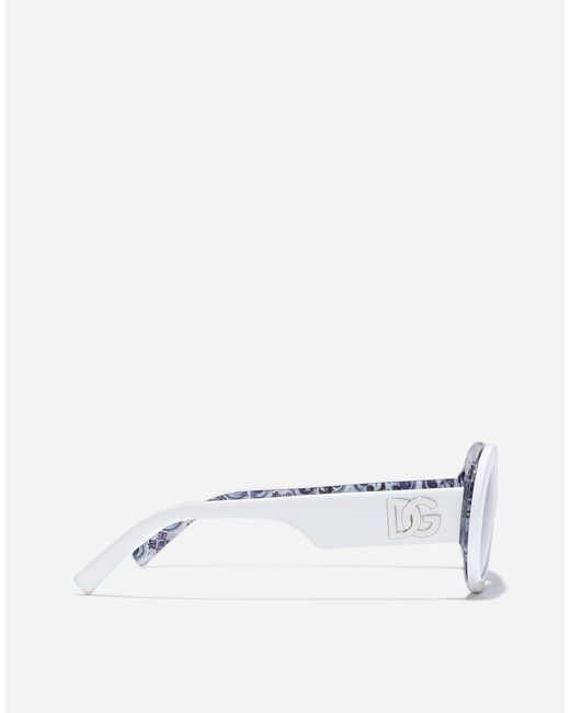 Dolce & Gabbana White Dg Logo Sunglasses