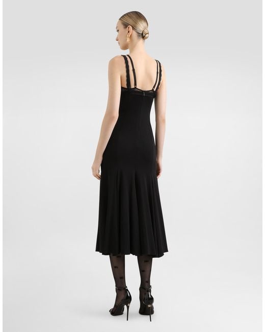 Dolce & Gabbana Black Organza Godet Dress