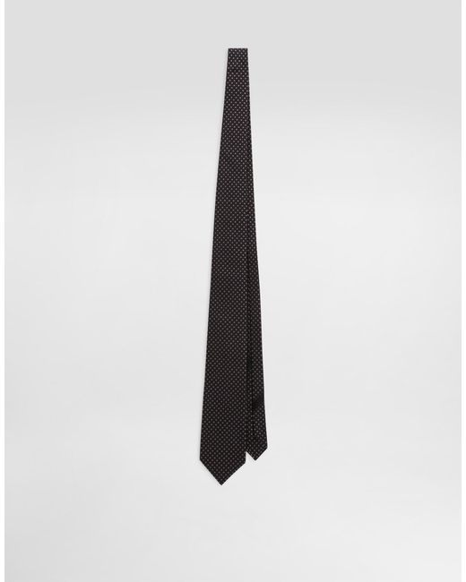 Dolce & Gabbana White Micro-Design Jacquard Tie for men