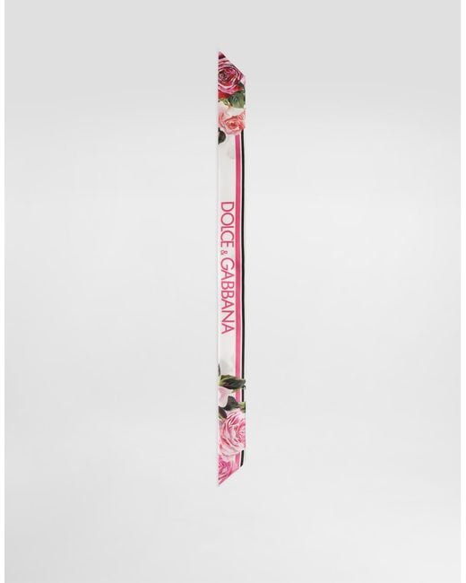 Dolce & Gabbana White Rose- Twill Headscarf (6X100)