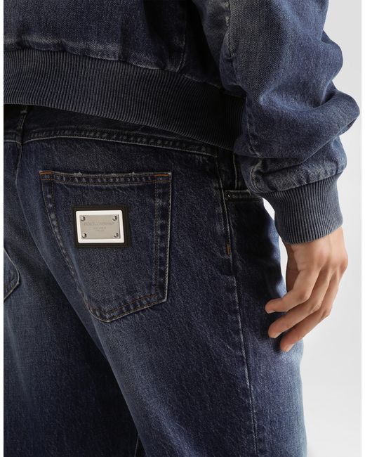Dolce & Gabbana Blue Denim Trousers for men
