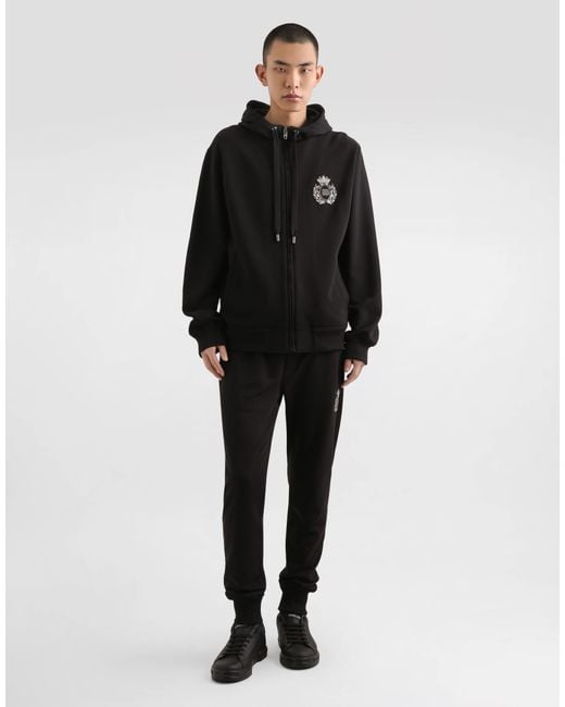メンズ Dolce & Gabbana Jersey Trousers With Heraldic Patch Black
