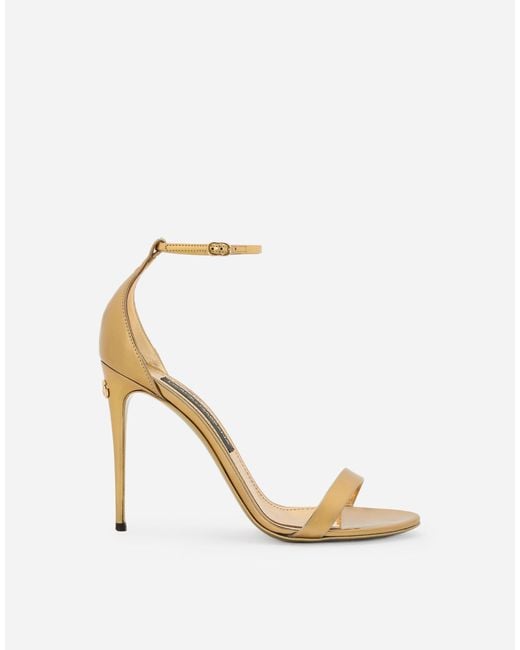 Dolce & Gabbana Metallic Mirrored-Effect Calfskin Sandals