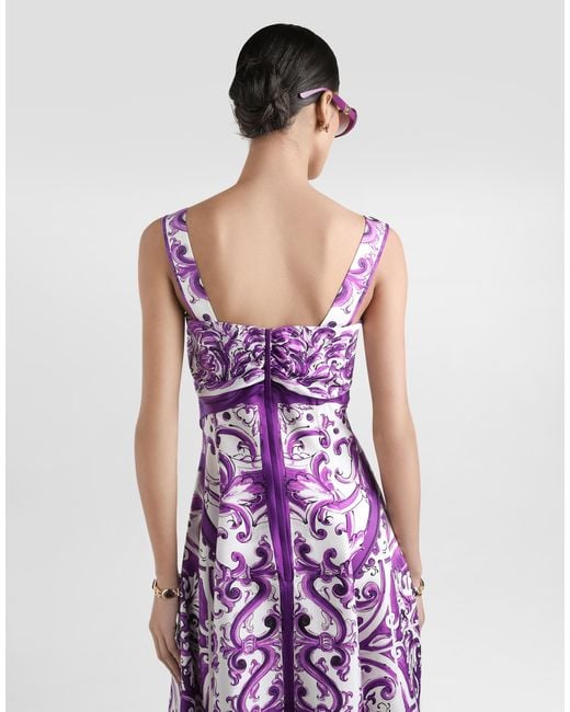 Dolce & Gabbana Purple Silk Dress