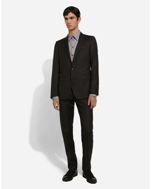 Dolce & Gabbana Blue Cotton Martini-Fit Shirt for men