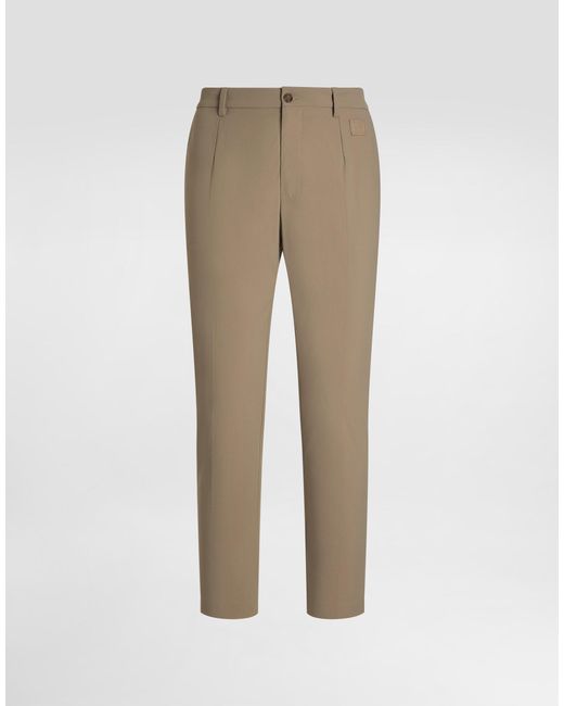 Dolce & Gabbana Nylon Canvas Trousers in Natural für Herren