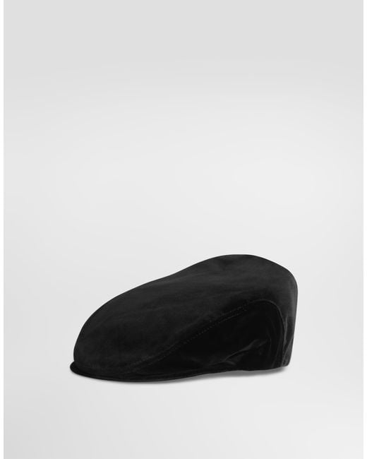 Dolce & Gabbana Black Velvet Flat Cap