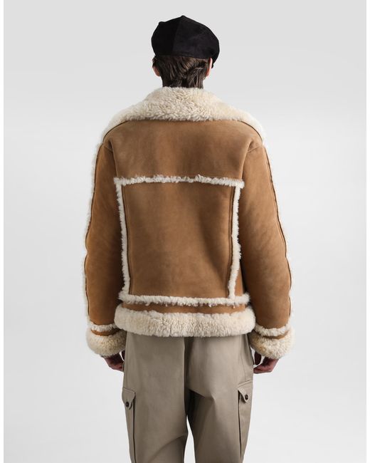 メンズ Dolce & Gabbana Sheepskin Jacket Natural