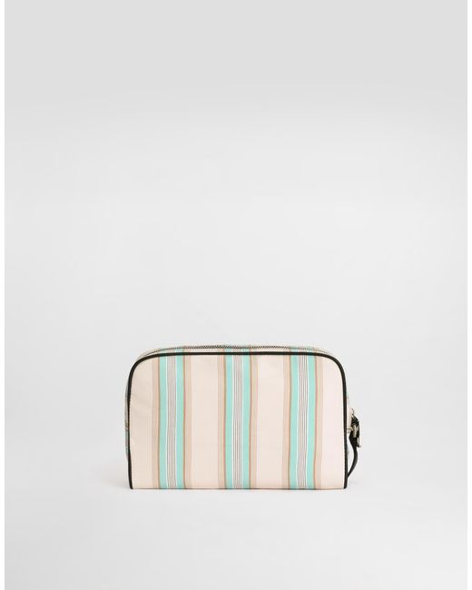 Dolce & Gabbana Multicolor Striped Poplin Handbag for men