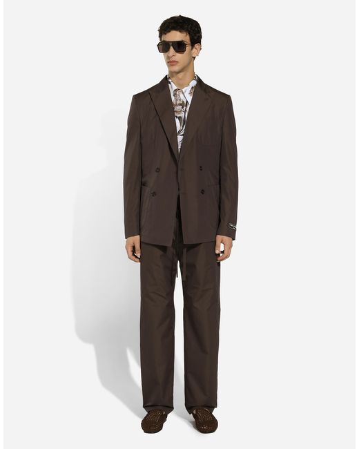 メンズ Dolce & Gabbana Poplin Jogging Pants Brown