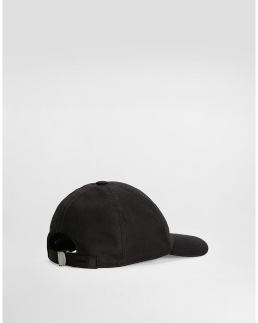 Dolce & Gabbana Black Logo-Emboridery Cotton Baseball Cap for men