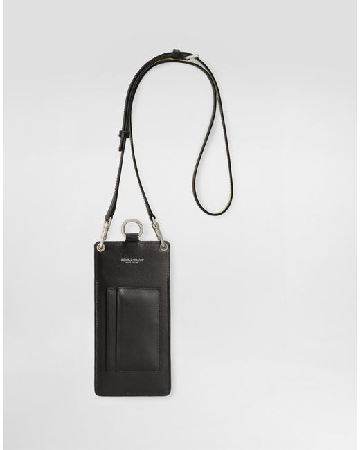 Dolce & Gabbana White Dauphine Calfskin Cellphone Case for men