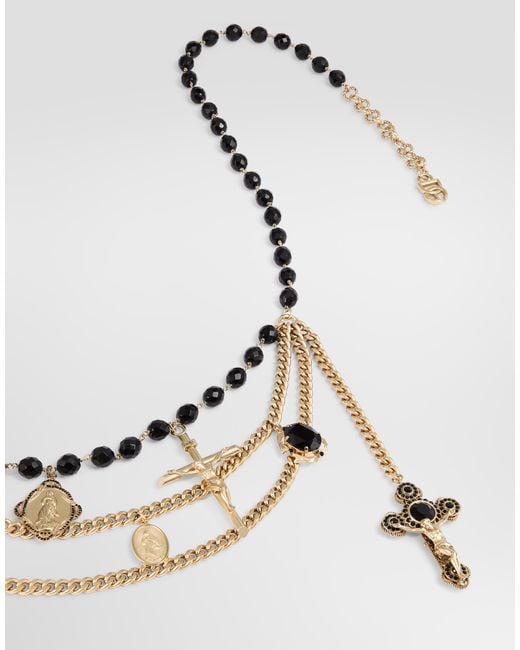 Dolce & Gabbana Metallic Belt With Mixed Crosses