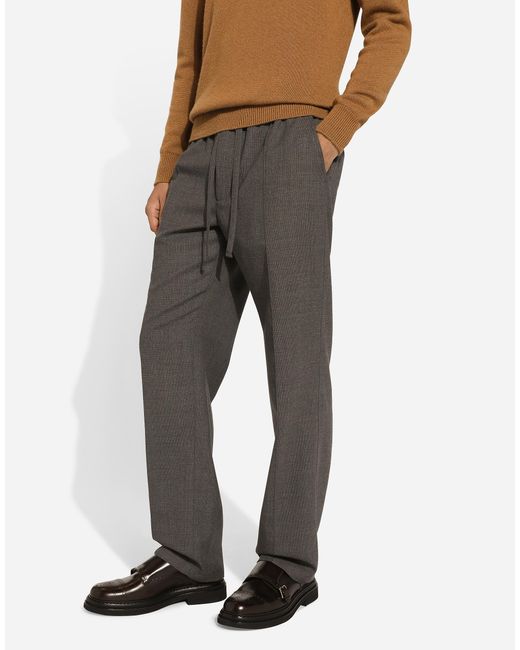 メンズ Dolce & Gabbana Wool Jogging Pants Gray