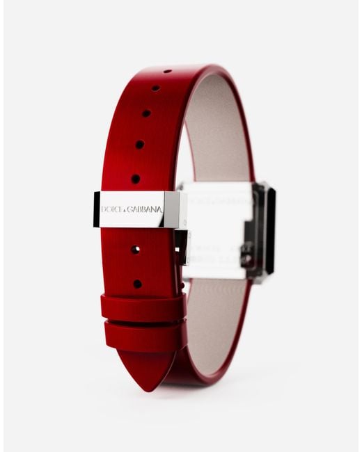 Dolce & Gabbana Red Sofia Steel Watch With Diamonds