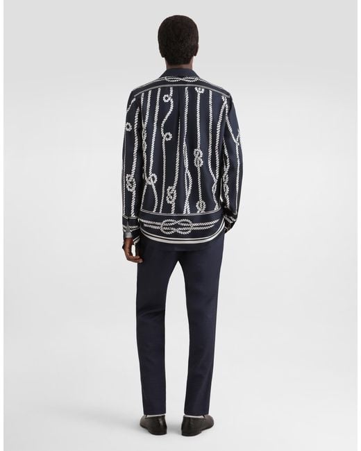 Dolce & Gabbana Blue Virgin Wool Jogging Trousers for men