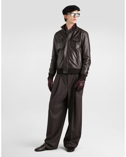 Dolce & Gabbana Multicolor Wool Trousers for men