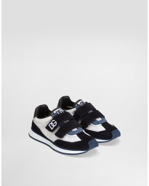 Mesh And Suede Sneakers Dolce & Gabbana de hombre de color White