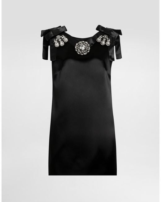 Dolce & Gabbana Black Dolce & Gabbana Stretch Satin Dress