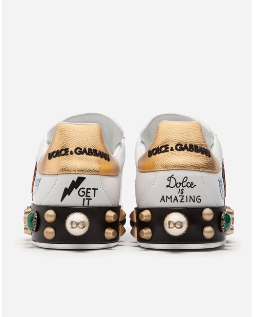 calfskin nappa portofino sneakers with patch