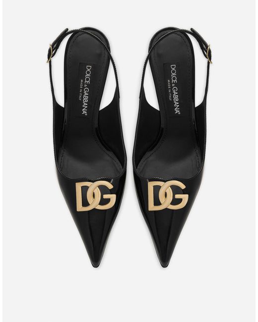 Dolce & Gabbana スリングバックパンプス シャイニーカーフスキン White